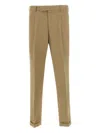 Pt Torino Beige Gabardine Trousers In Brown