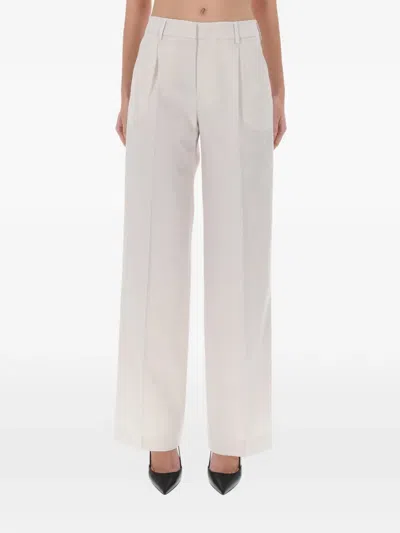 Pt Torino Wide-leg Trousers With Pockets And Pleats In White