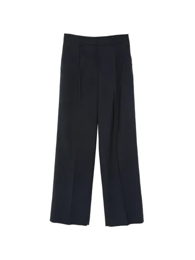 Pt Torino Pleated Wide-leg Trousers In Black