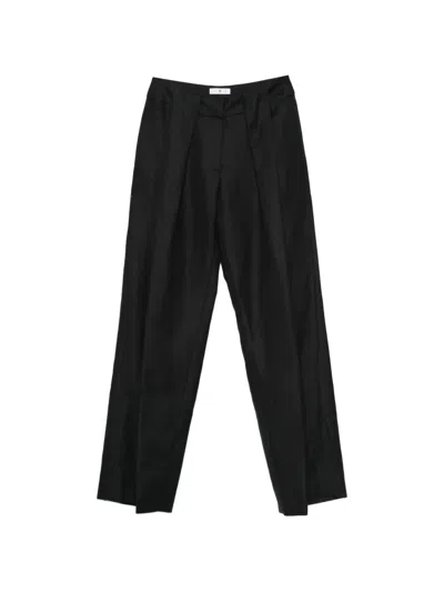 Pt Torino Pleated Wool Trousers In Black