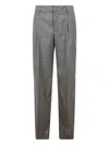 Pt Torino Pleated Wool Trousers In Brown
