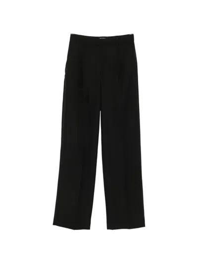 Pt Torino Soft Wool-blend Trousers With Zip And Hook Closure In Black