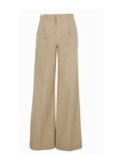 Pt Torino Poppy Beige Pants With Stretch Cotton Elastic Waist In Neutral