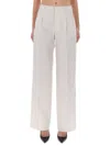 Pt Torino Powder Virgin Wool Trousers In White