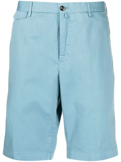 Pt Torino Pressed-crease Bermuda Shorts In Blue