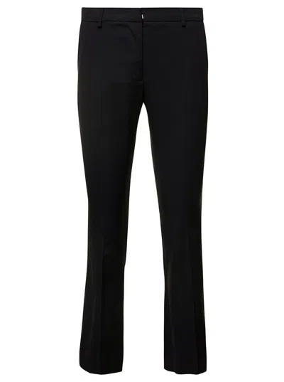 Pt Torino Pressed Crease Flared Trousers In Black