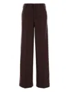 Pt Torino Melange Grape Wool Blend Lorenza Palazzo Pant In Burgundy