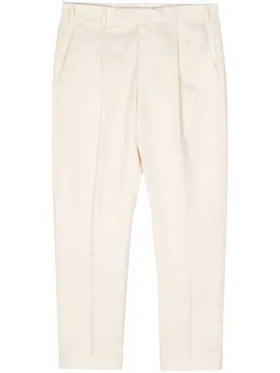 Pt Torino Pressed-crease Slim-cut Trousres In Neutrals