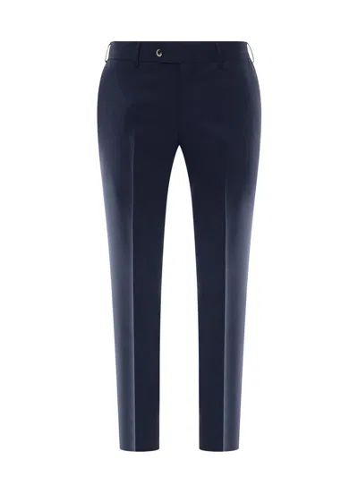 Pt Torino Pressed Crease Slim Fit Trousers In Blue