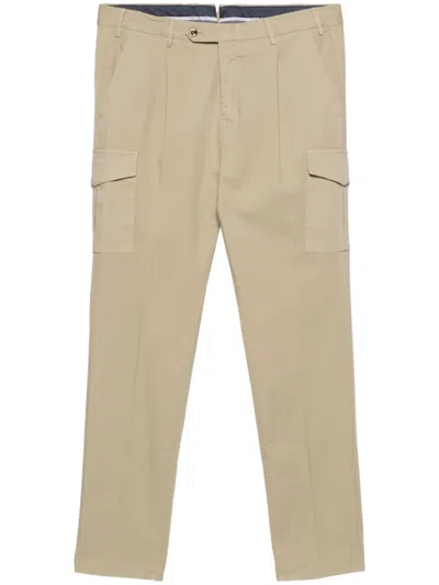 Pt Torino Pressed-crease Slim-fit Trousers In Nude