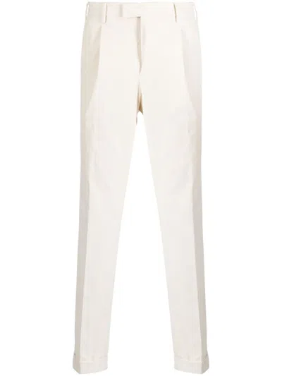 Pt Torino Pressed-crease Straight-leg Trousers In Neutrals