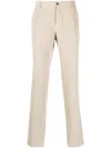 Pt Torino Pressed-crease Straight Trousers In 中性色
