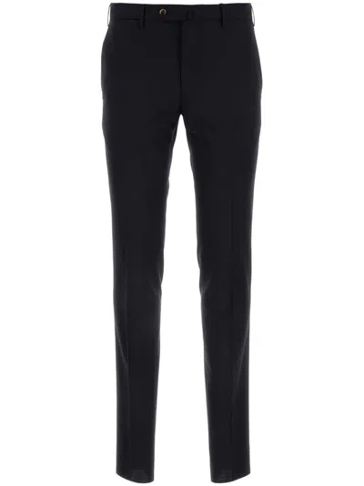 Pt Torino Stretch Wool Pant With Modern Tailoring In Blue