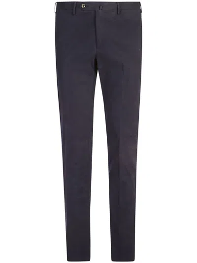 Pt Torino Pressed-crease Tapered Trousers In Blue