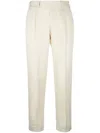 Pt Torino Pressed-crease Tapered Trousers In Neutrals