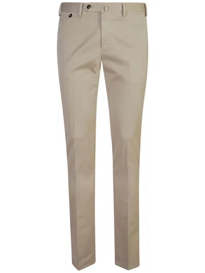 Pt Torino Pressed-crease Tapered Trousers In Beige