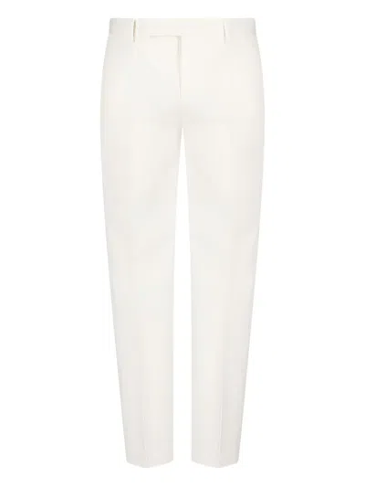Pt Torino Pressed-crease Trousers In White
