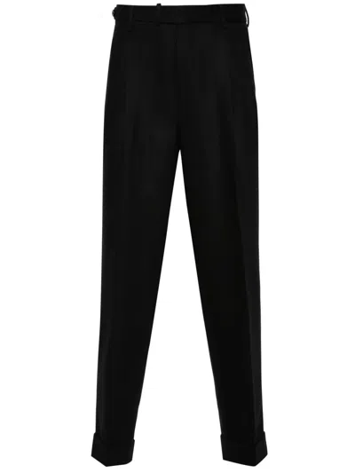Pt Torino Pressed Crease Trousers In Black