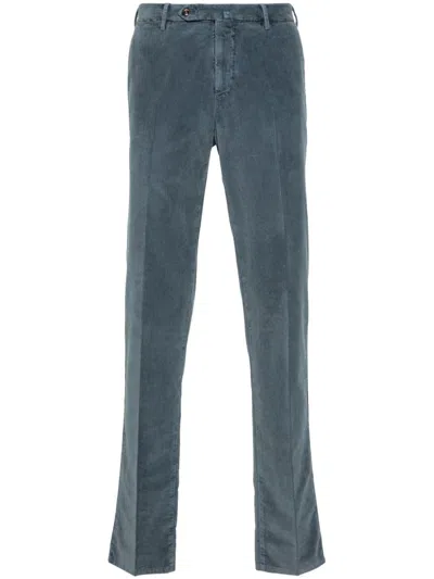 Pt Torino Pressed-crease Trousers In Blau