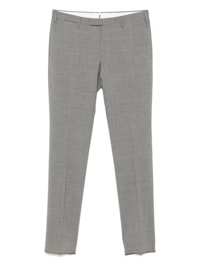 Pt Torino Pressed-crease Trousers In Grey