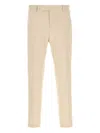 Pt Torino Pant Cotton Stretch Detail Creased In Neutral