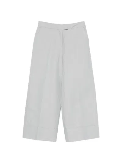 Pt Torino Pressed-crease Cropped Trousers In Gray