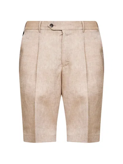 Pt Torino Pressed-crease Shorts In Brown