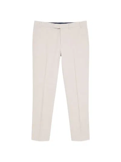 Pt Torino Pressed-crease Slim-fit Trousers In Neutral