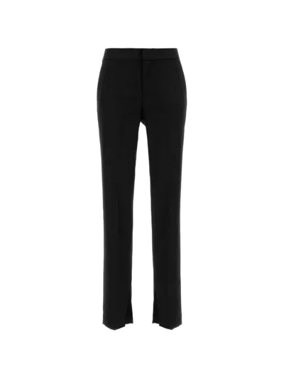 Pt Torino Pressed-crease Slit-hem Trousers In Black