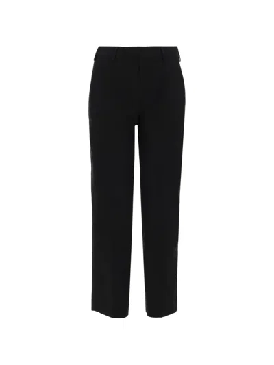 Pt Torino Neutrals Emma Minimalist Straight Cotton Pants In Black