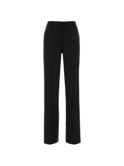 Pt Torino Ambra Wool Blend Tailored High Waist Trousers In Black