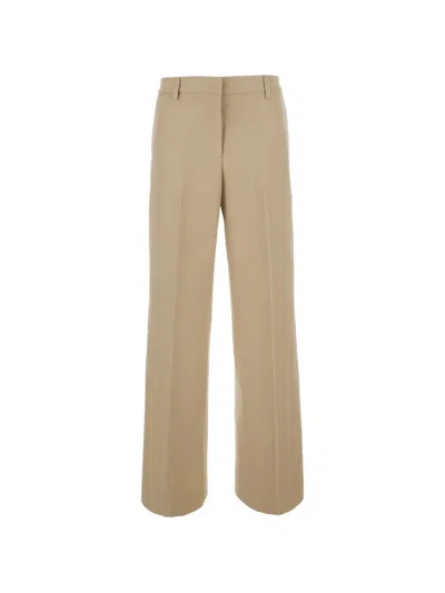 Pt Torino Pressed-crease Wide-leg Trousers In Brown