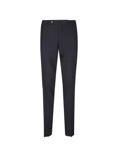 Pt Torino Pressed-crease Wool Trousers In Blue