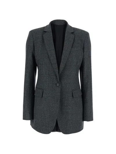 Pt Torino Prince Of Wales Check Blazer In Gray