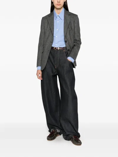Pt Torino Prince Of Wales Check Wool Blazer In Gray