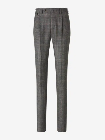 Pt Torino Prince Of Wales Pattern Dress Trousers