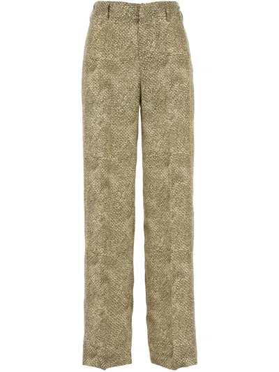 PT TORINO PRINTED SATIN TROUSERS