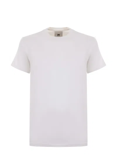 Pt Torino Pt T-shirt In Bianco Latte