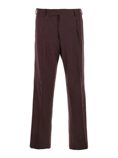Pt Torino Pleated Trousers In Brown
