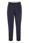 Pt Torino Blue Virgin Wool And Cashmere Trouser In Blue