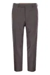 Pt Torino Rebel - Wool And Silk Flannel Trousers In Brown