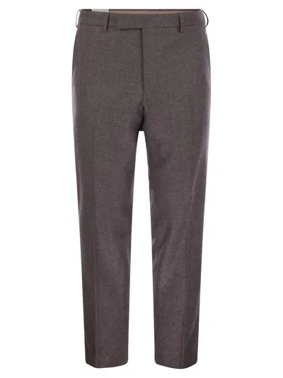 PT TORINO REBEL - WOOL AND SILK FLANNEL TROUSERS