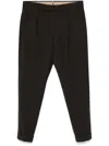 Pt Torino Tailored Black Trousers With Classic Pleat In Brown