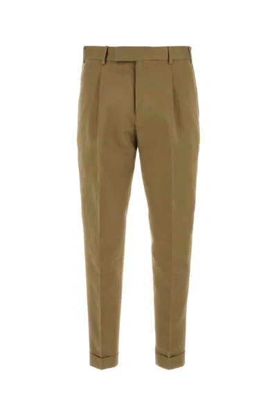 Pt Torino Trousers Wool Blend Belt Loops In Brown
