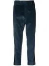 Pt Torino Rebel Stretch Velvet Trousers Clothing In Blue