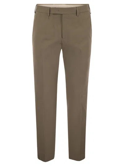 Pt Torino Rebel Cotton Trousers In Brown