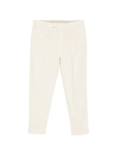 Pt Torino Rebel Fit Cotton Blend Trousers In Bianco