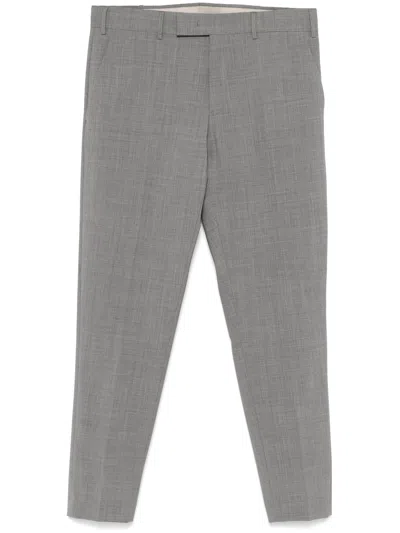 Pt Torino Rebel Fit Wool Trousers With Hidden Button-hook-zip Closure In Gray