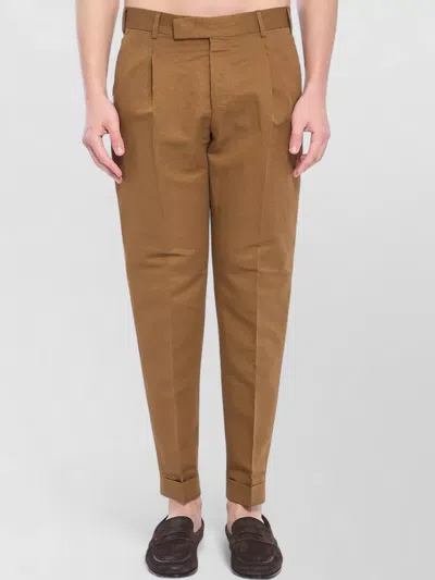 Pt Torino Rebel Linen Cotton Straight Leg Trousers In Multi