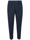 Pt Torino Rebel Navy Virgin Wool Trousers In Blue